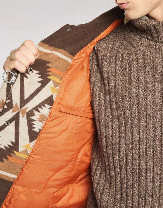 Fay 4 Ganci Yateh In Panno Jacquard Marrone Arancio