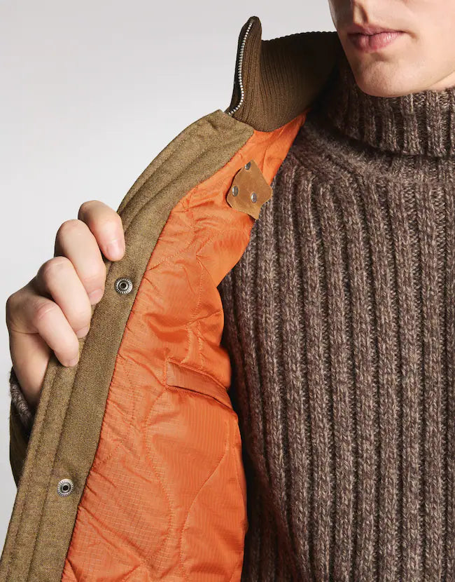 Fay Field Jacket In Saia Di Lana Marrone