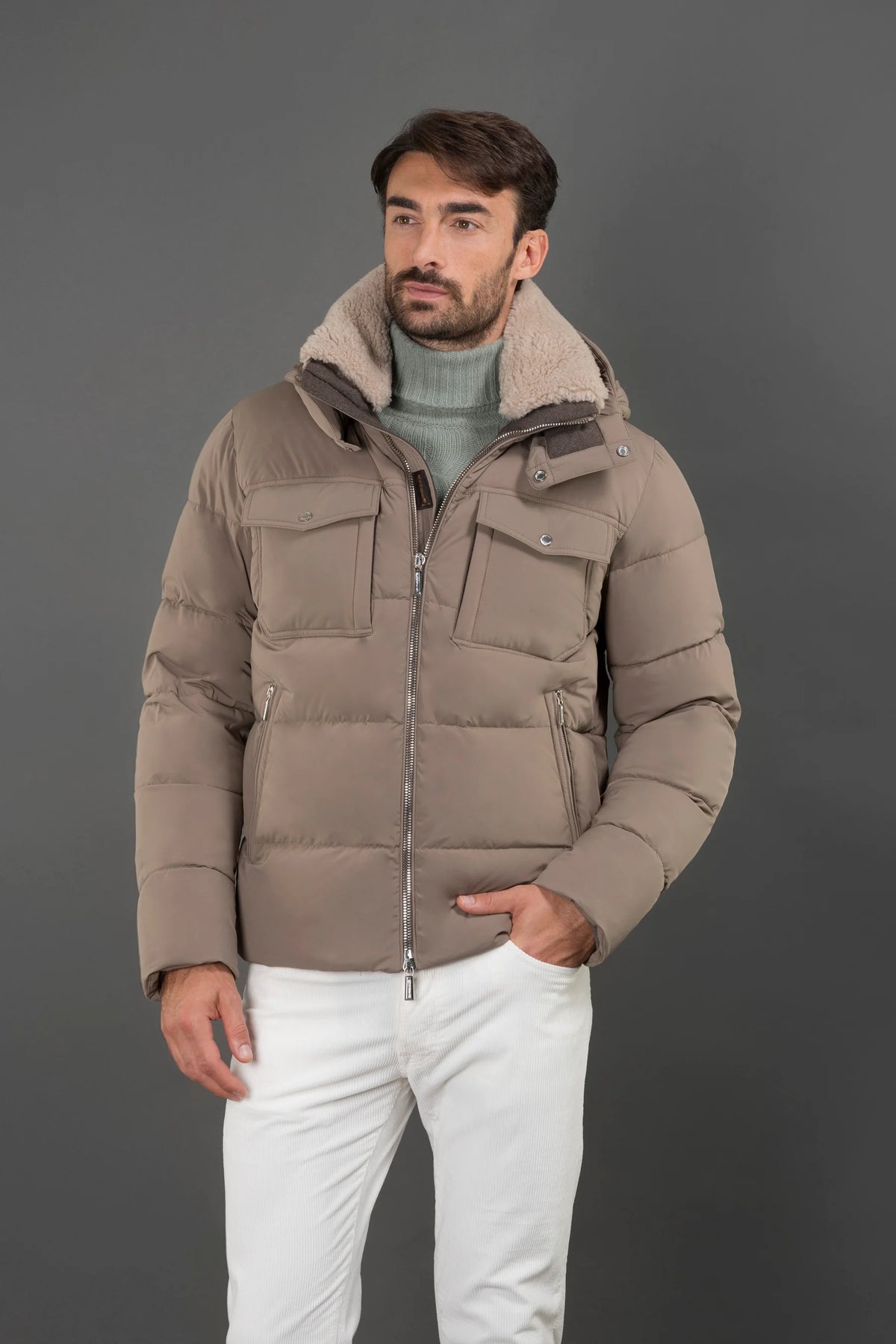 Moorer Piumino Alarick-Kn Nut