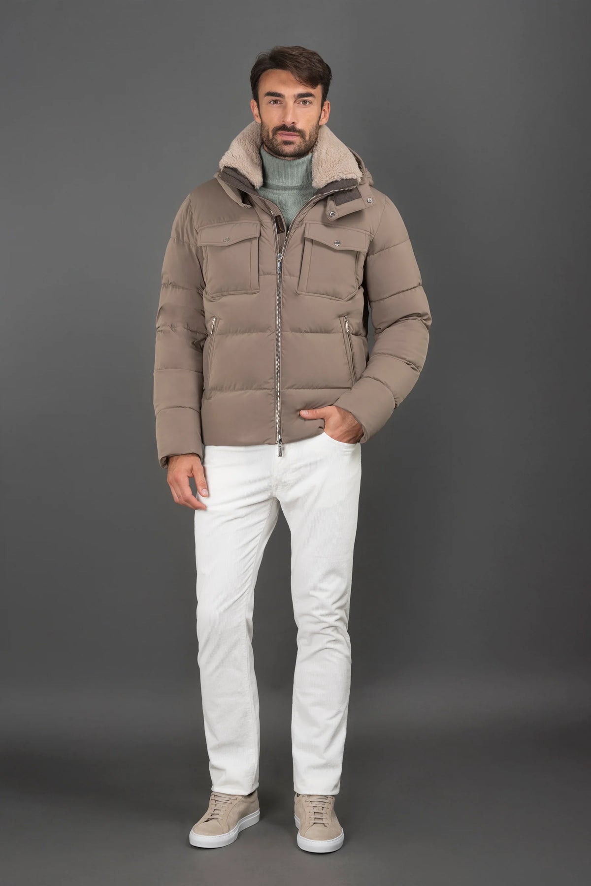 Moorer Piumino Alarick-Kn Nut