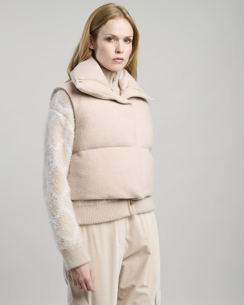 Eleventy Gilet Lana Mulinè Sabbia