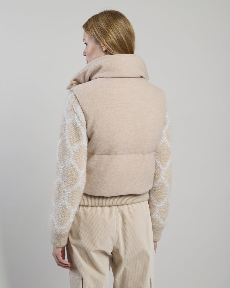 Eleventy Gilet Lana Mulinè Sabbia