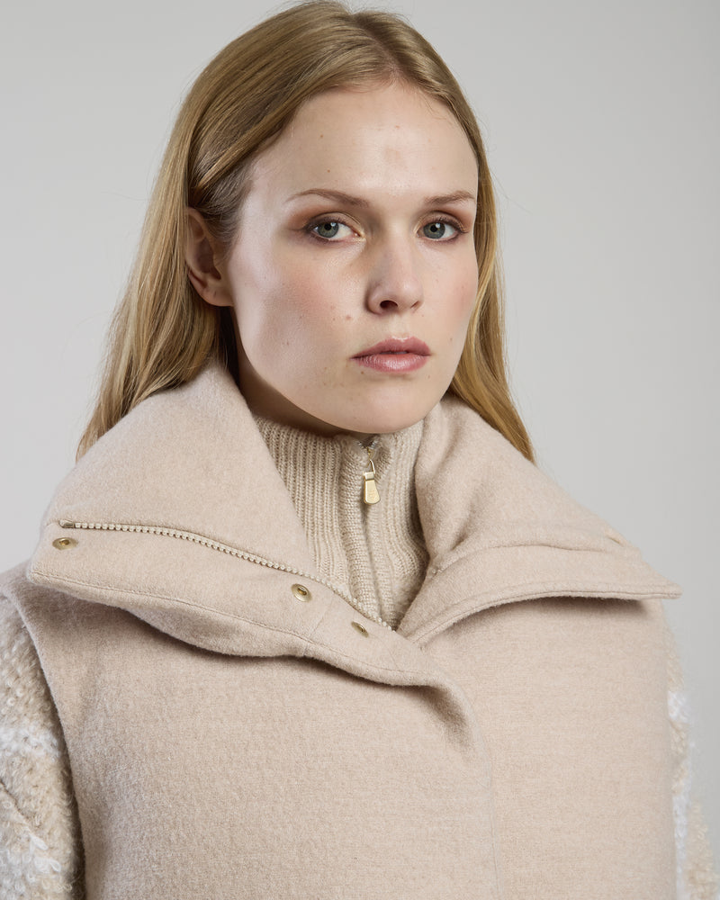 Eleventy Gilet Lana Mulinè Sabbia