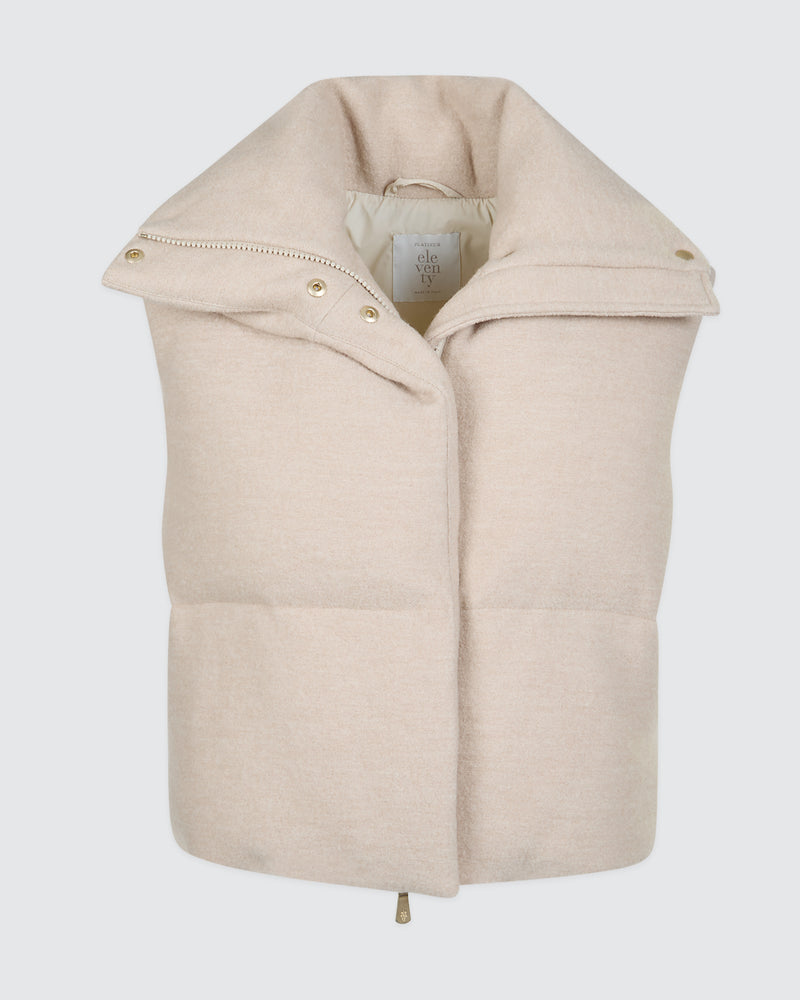 Eleventy Gilet Lana Mulinè Sabbia