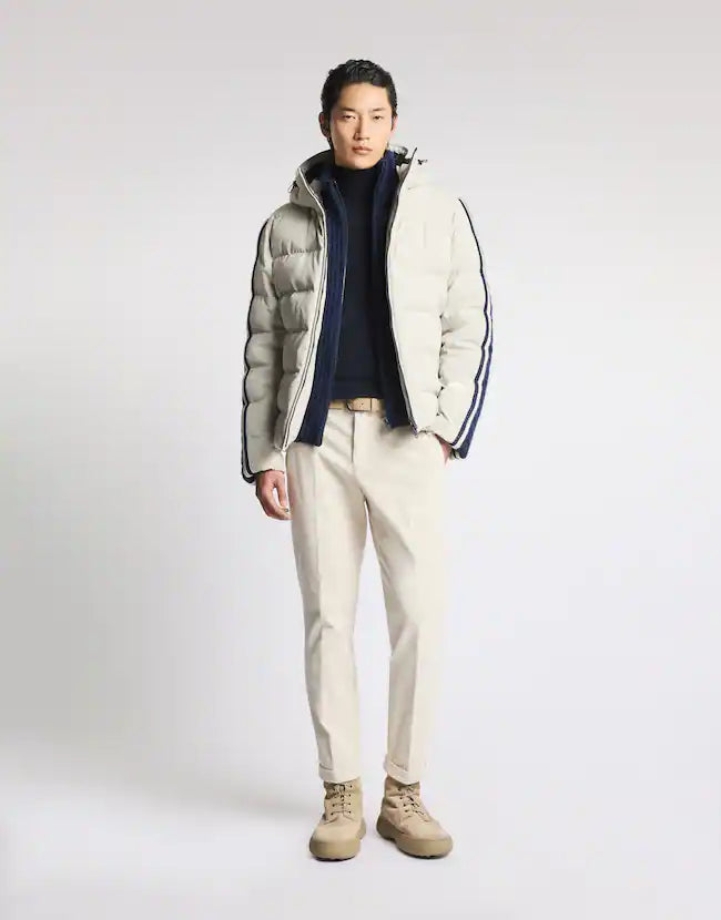 Fay Piumino Double Front In Nylon Grigio Perla