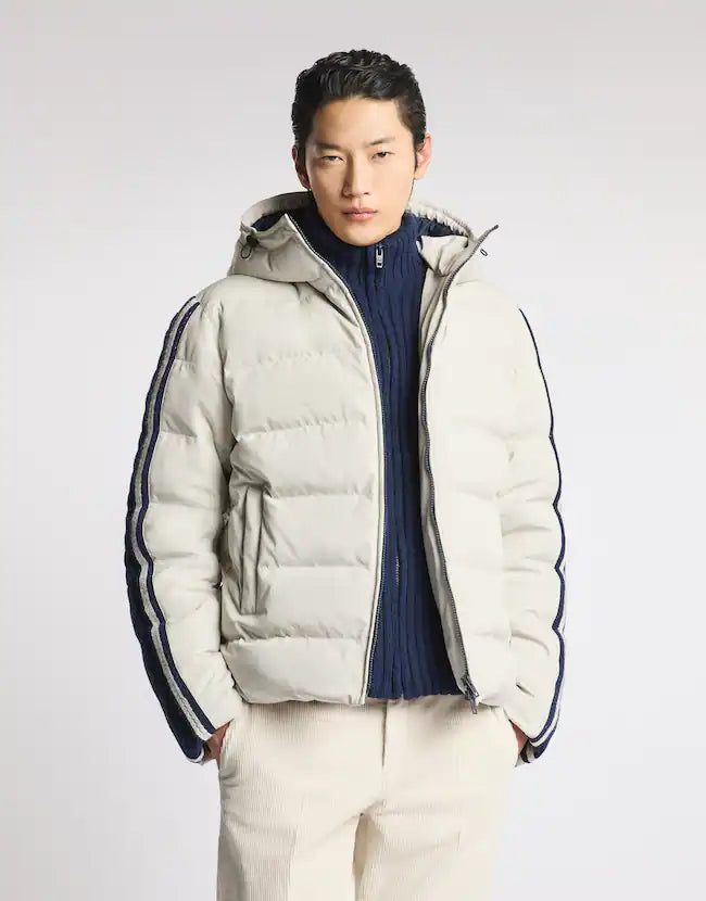 Fay Piumino Double Front In Nylon Grigio Perla