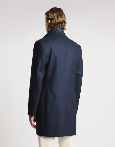 Fay Double Coat In Panno Di Lana e Cashmere Blu