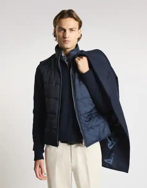 Fay Double Coat In Panno Di Lana e Cashmere Blu
