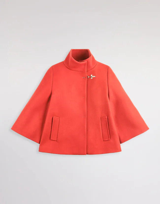 Fay Cappa In Panno Di Lana Cashmere Rosso