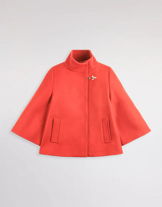 Fay Cappa In Panno Di Lana Cashmere Rosso