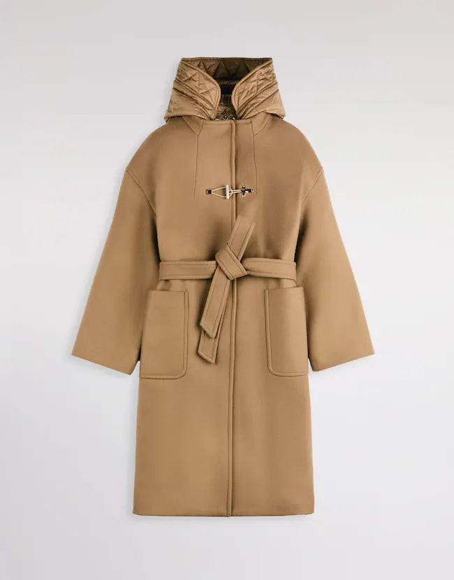 Fay Toggle Coat In Panno Di Lana e Cashmere Beige