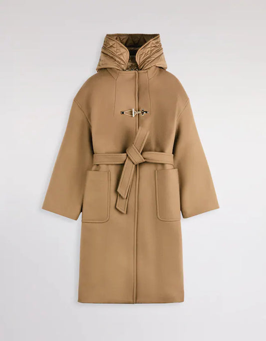 Fay Toggle Coat In Panno Di Lana e Cashmere Beige