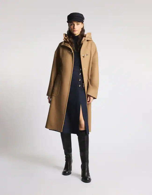 Fay Toggle Coat In Panno Di Lana e Cashmere Beige