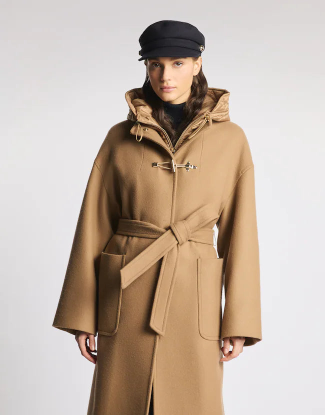 Fay Toggle Coat In Panno Di Lana e Cashmere Beige