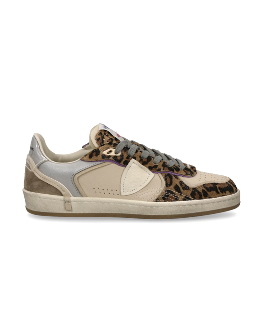Philippe Model Sneakers Pgal Beige Stampa Animalier