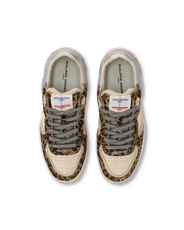 Philippe Model Sneakers Pgal Beige Stampa Animalier