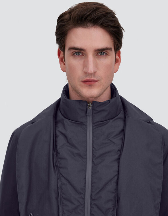 Herno Cappotto 2 Layer Goretex Blu