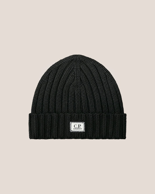 C.P. Company Berretto In Lana Merinos Extrafine Nero