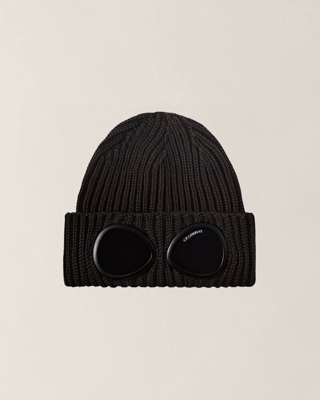 C.P. Company Berretto Con Occhiali In Lana Merinos Extrafine Nero