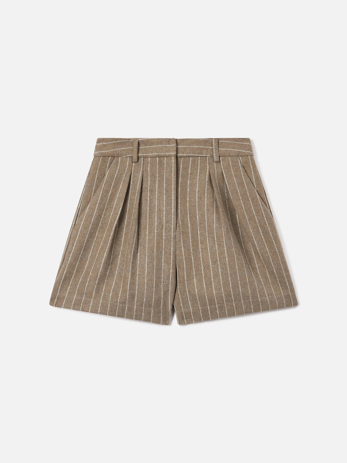 Saint Barth Aya Flannel Mini Woman Short Beige Gessato