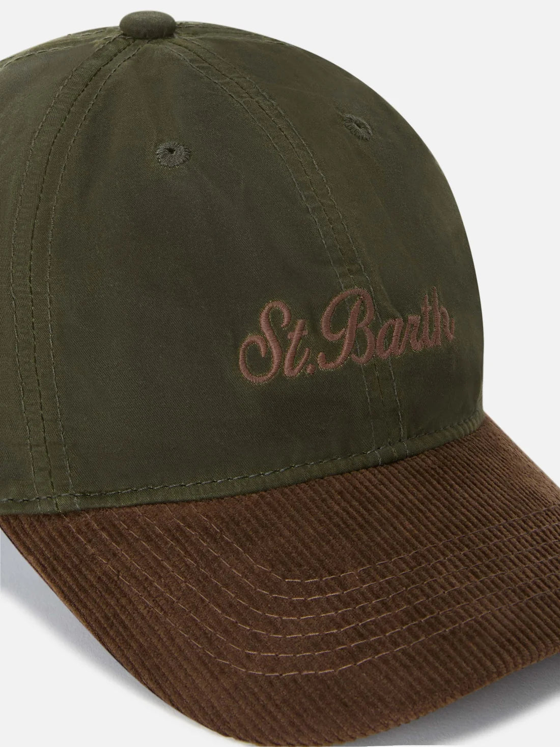 MC2 Saint Barth Cappello Baseball A Coste Cerato Verde Militare