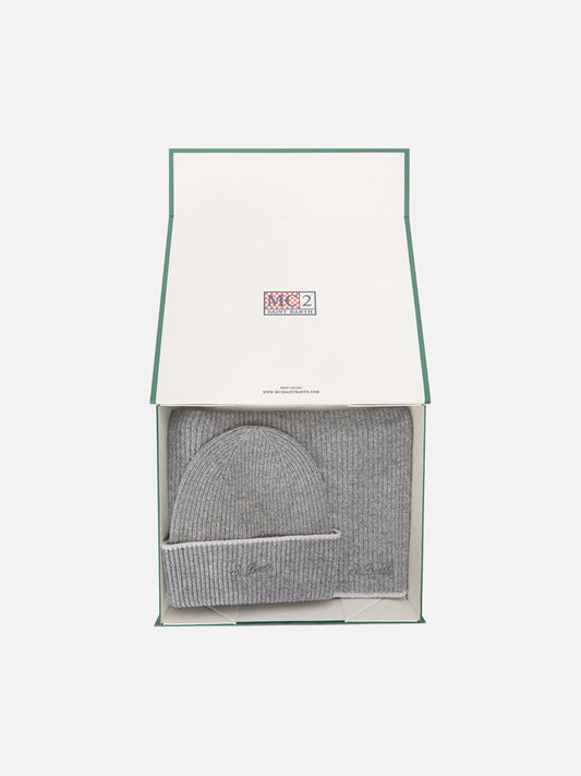 MC2 Saint Barth Set Berretto Sciarpa Grigio