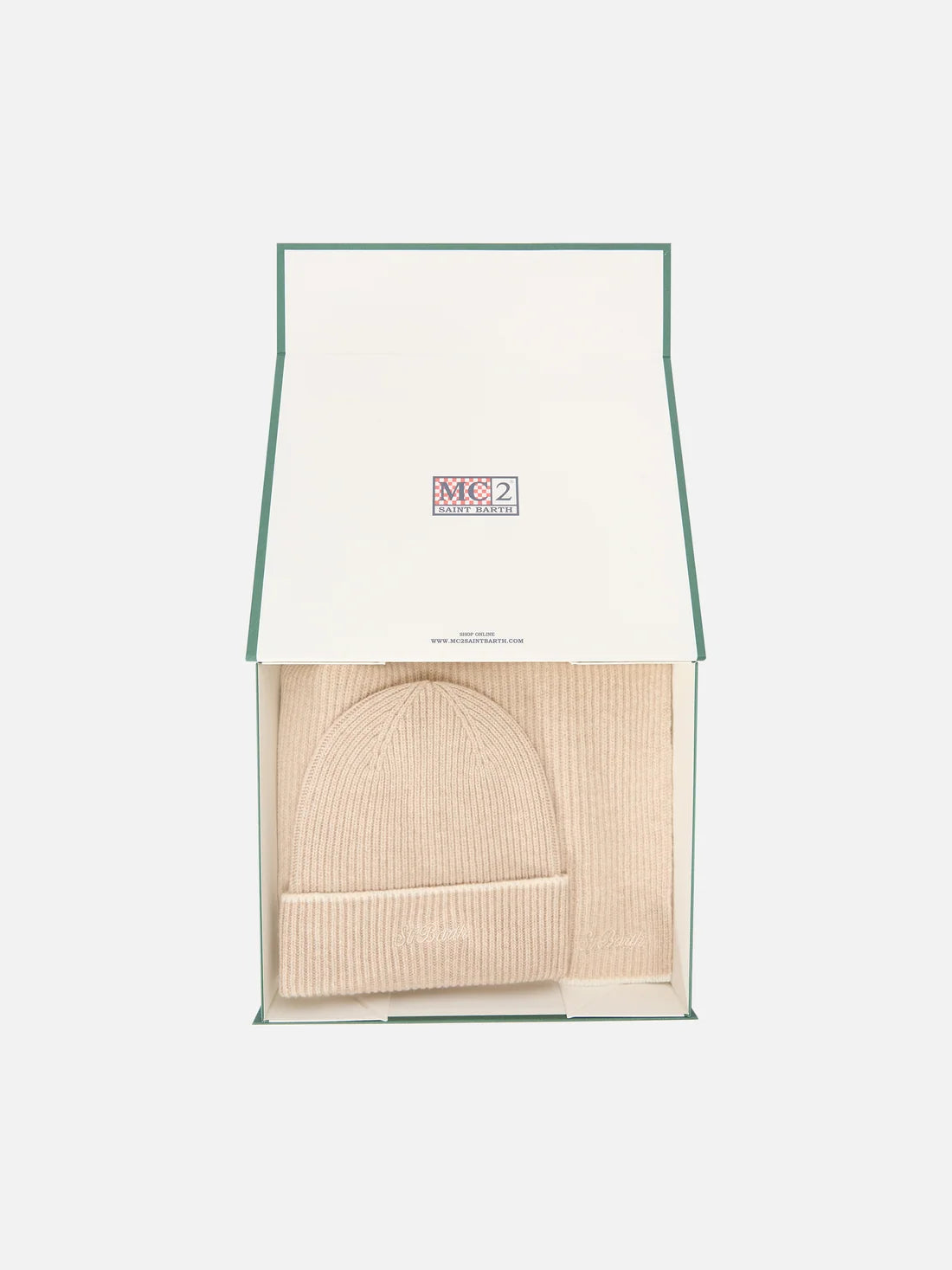 MC2 Saint Barth Set Berretto Sciarpa Beige