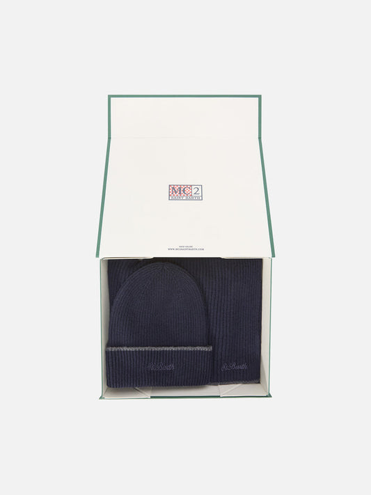 MC2 Saint Barth Set Berretto Sciarpa Blu Navy