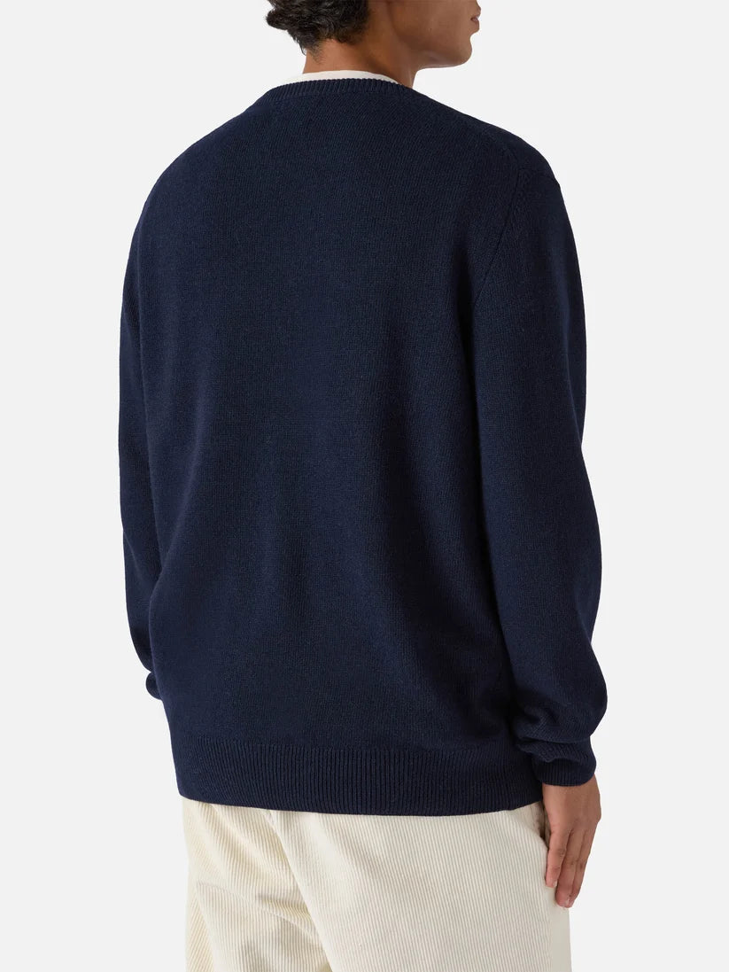 Mc2 Saint Barth Maglia Girocollo Heron Jaquard Blu