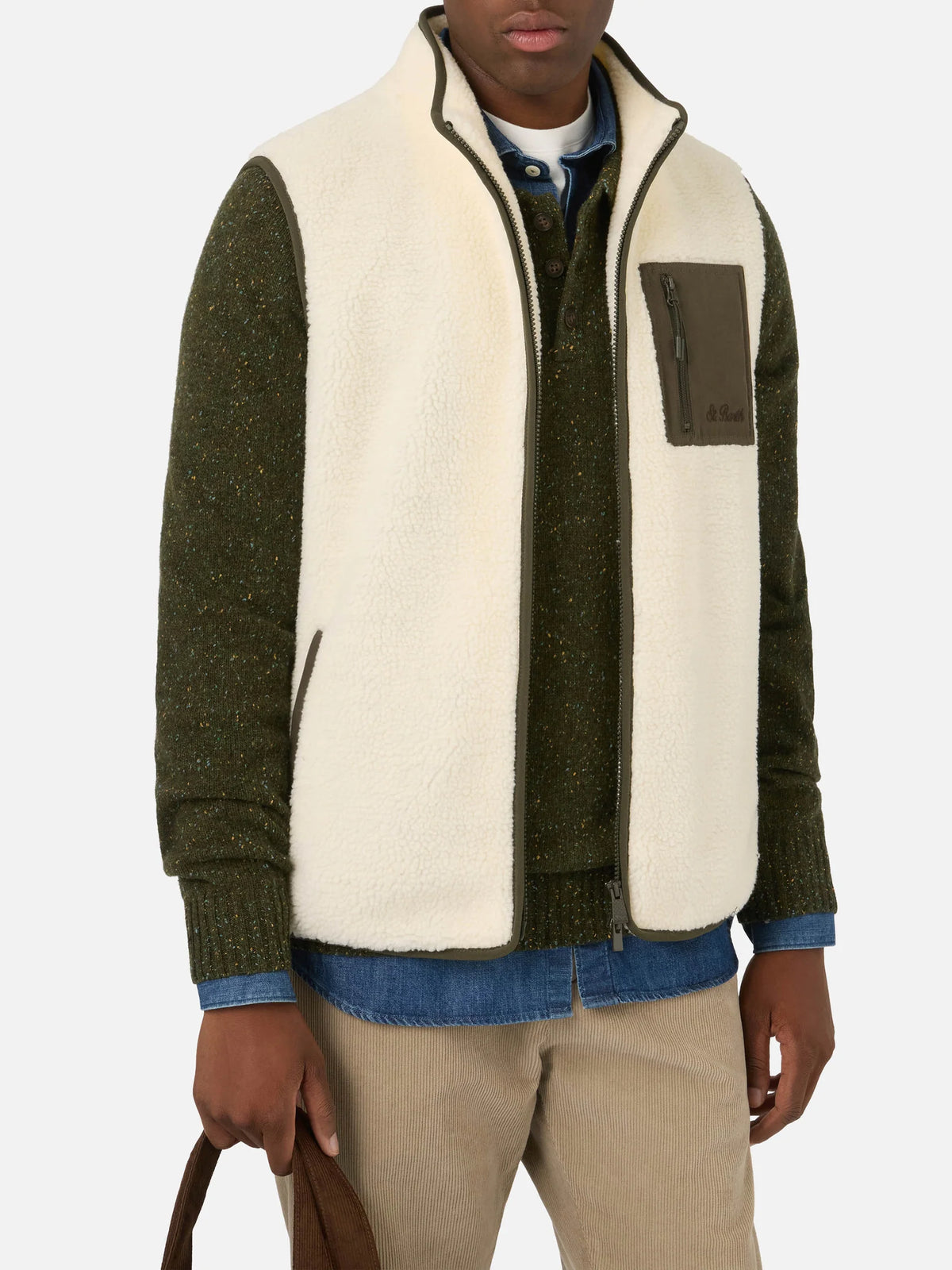 Mc2 Saint Barth Gilet Keystone Bianco Panna