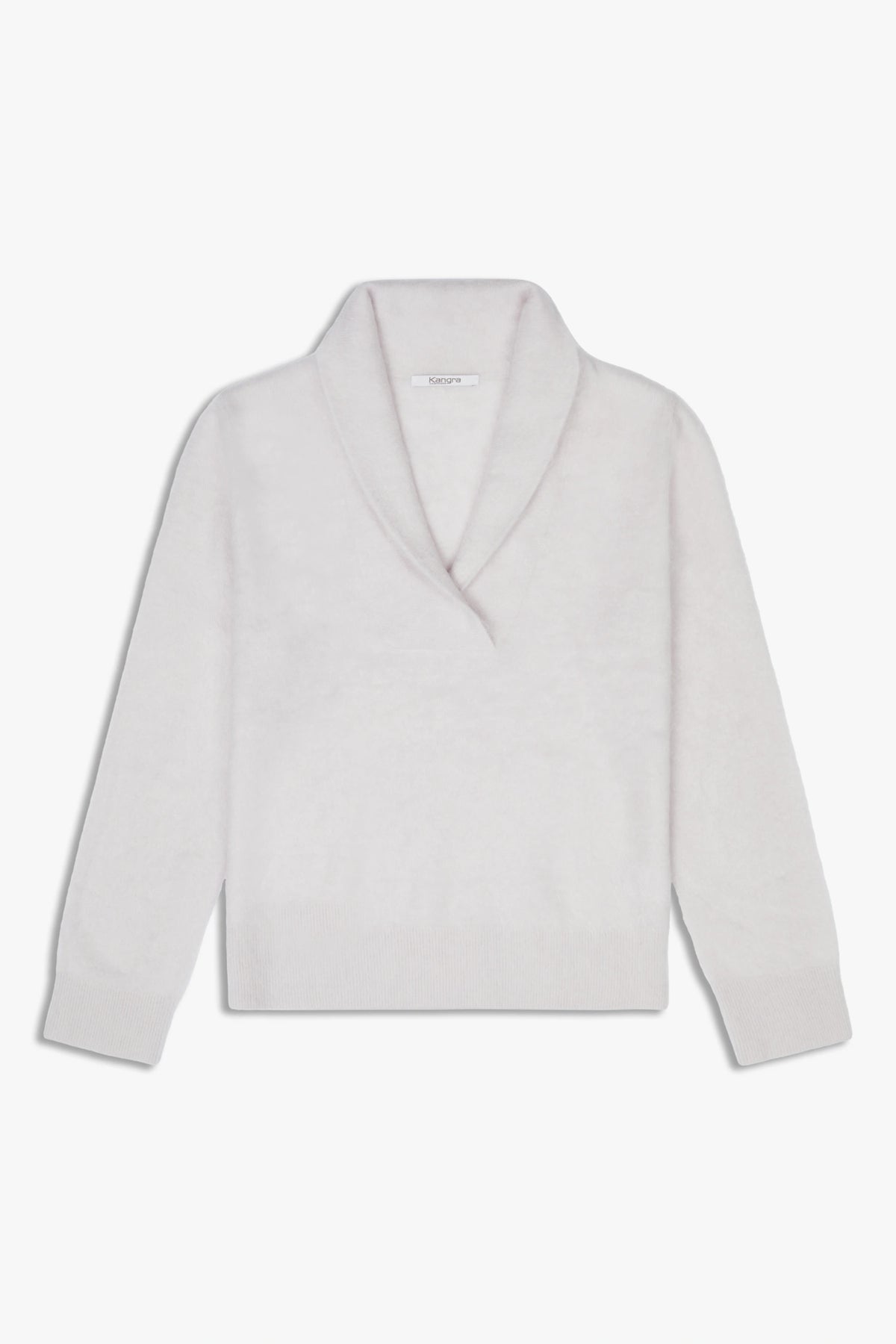 Kangra Maglione Cashmere Garzato Collo A Scialle Argilla