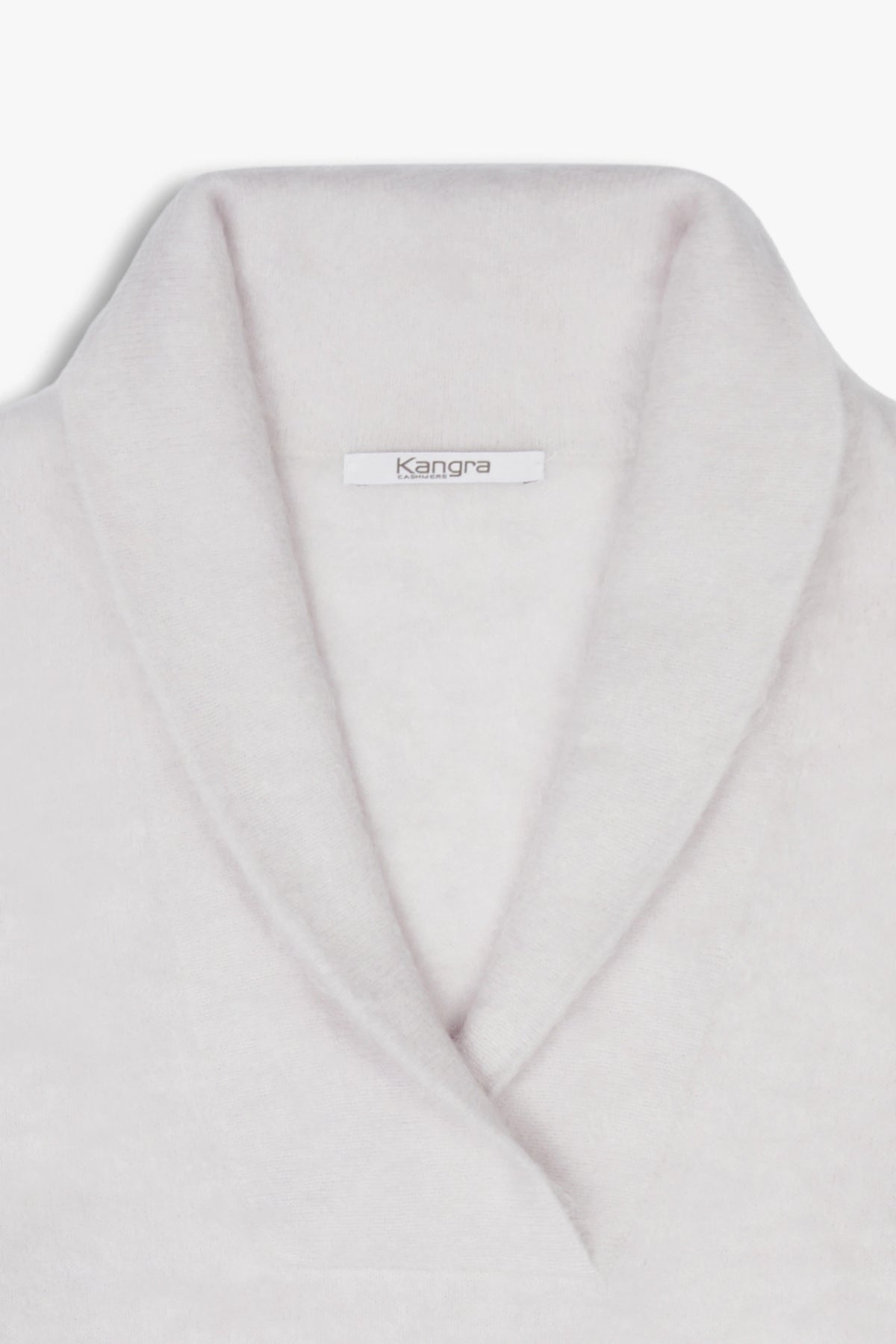 Kangra Maglione Cashmere Garzato Collo A Scialle Argilla