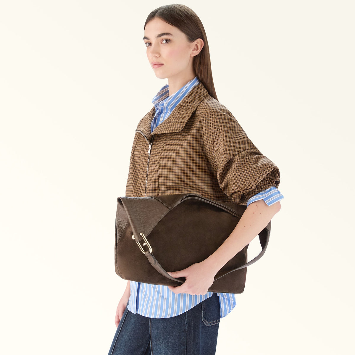 Furla Borsa Lara  A Spalla Pelle E Suede