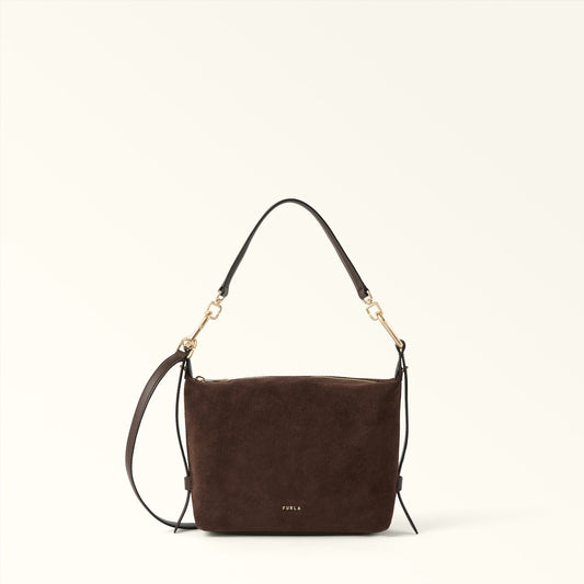 Furla Borsa Toni A Spalla Camoscio Cioccolato