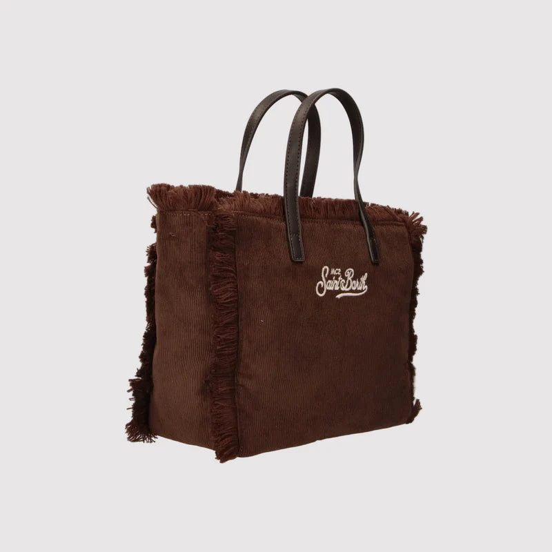 Saint Barth Borsa Colette Corduroy Velluto Marrone