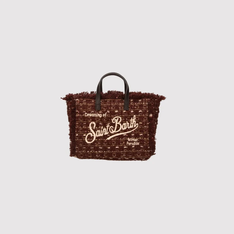 Saint Barth Borsa Mini Vanity Tweed Marrone