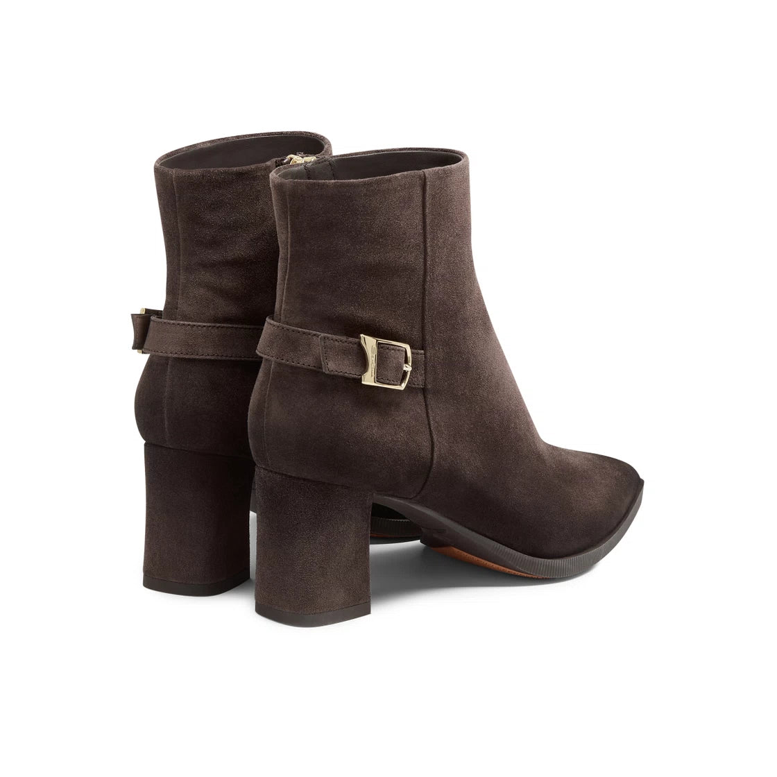 Santoni Stivaletto Tacco Medio Suede Testa Di Moro