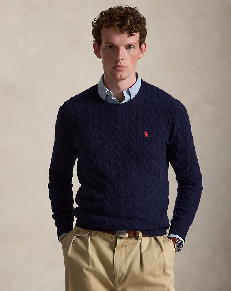 Polo Ralph Lauren Maglia In Lana E Cashmere Blu