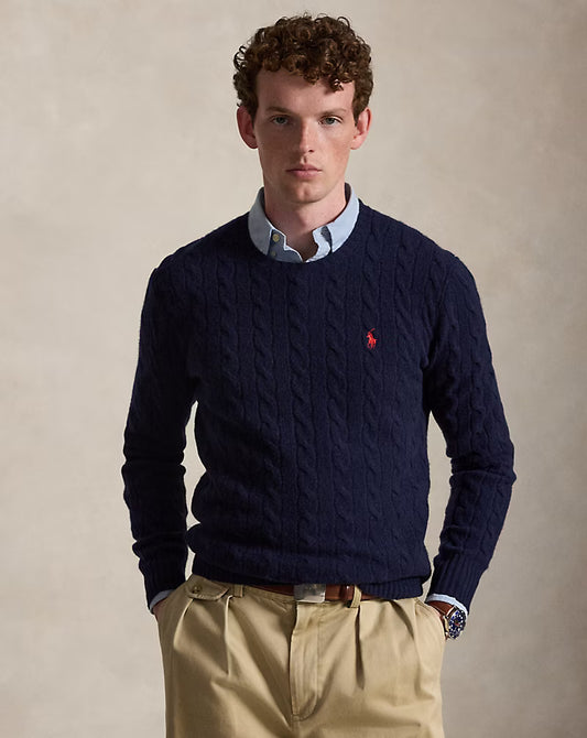 Polo Ralph Lauren Maglia In Lana E Cashmere Blu