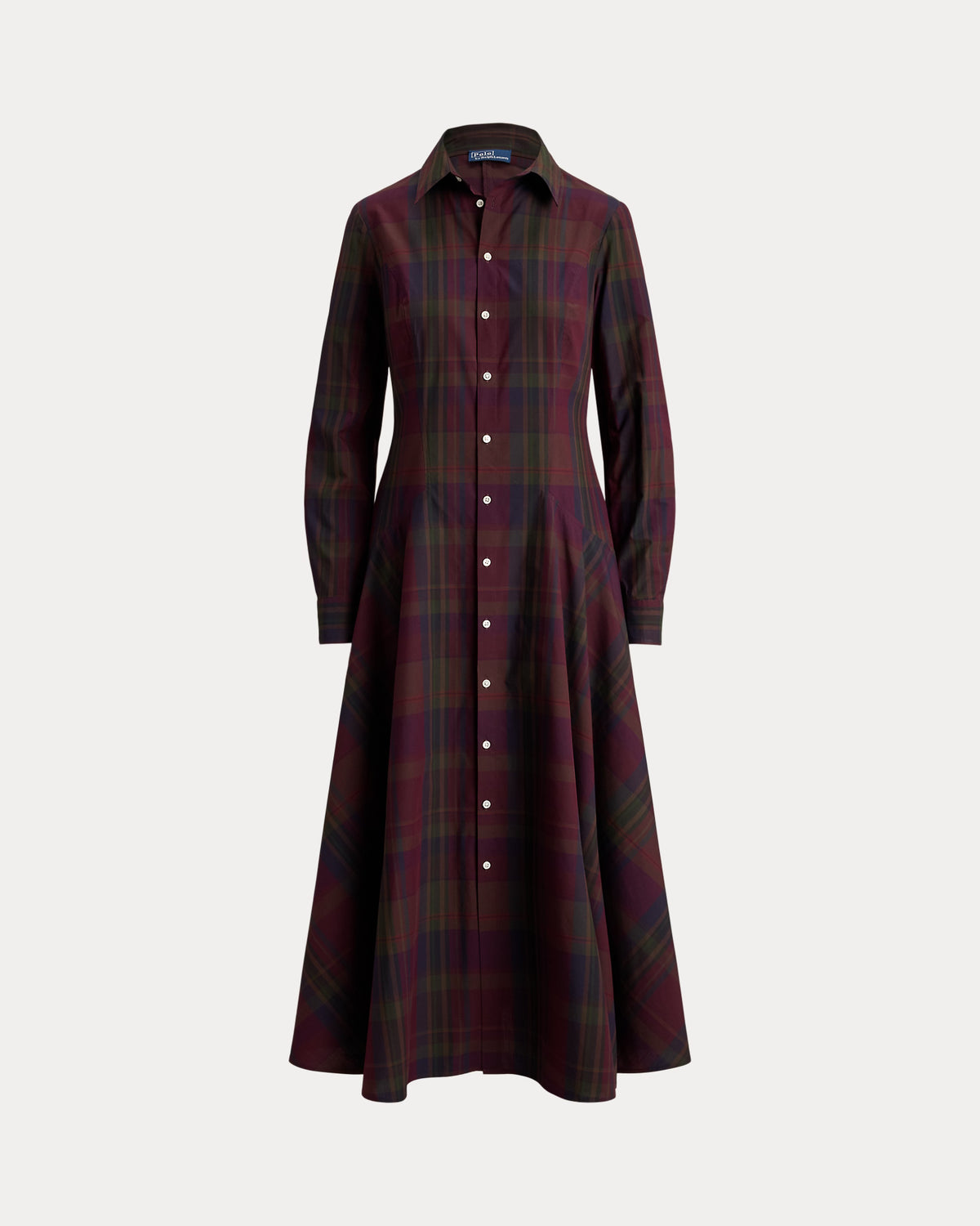 Polo Ralph Lauren Abito Chemisier Scozzese Merlot Verde