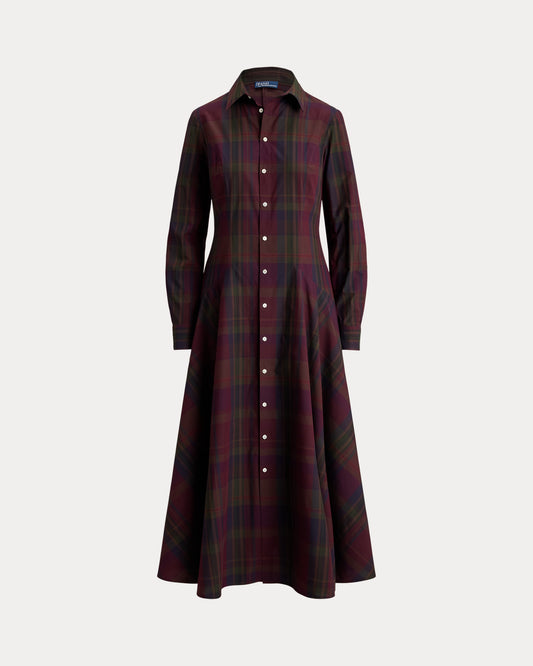 Polo Ralph Lauren Abito Chemisier Scozzese Merlot Verde