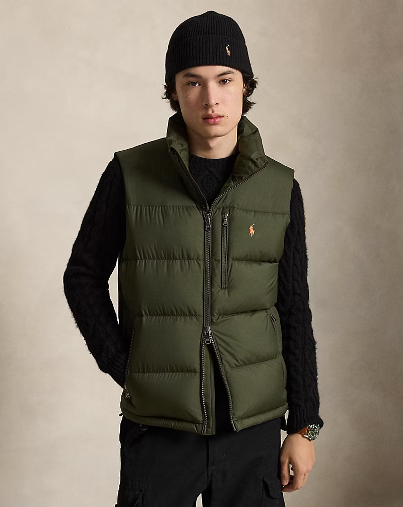 Polo Ralph Lauren Gilet Gorham In Piumino Verde Militare