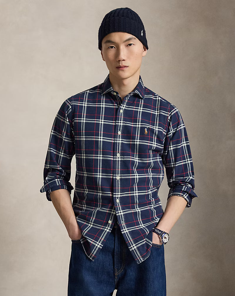 Polo Ralph Lauren Camicia Oxford A Quadri Blu Rosso