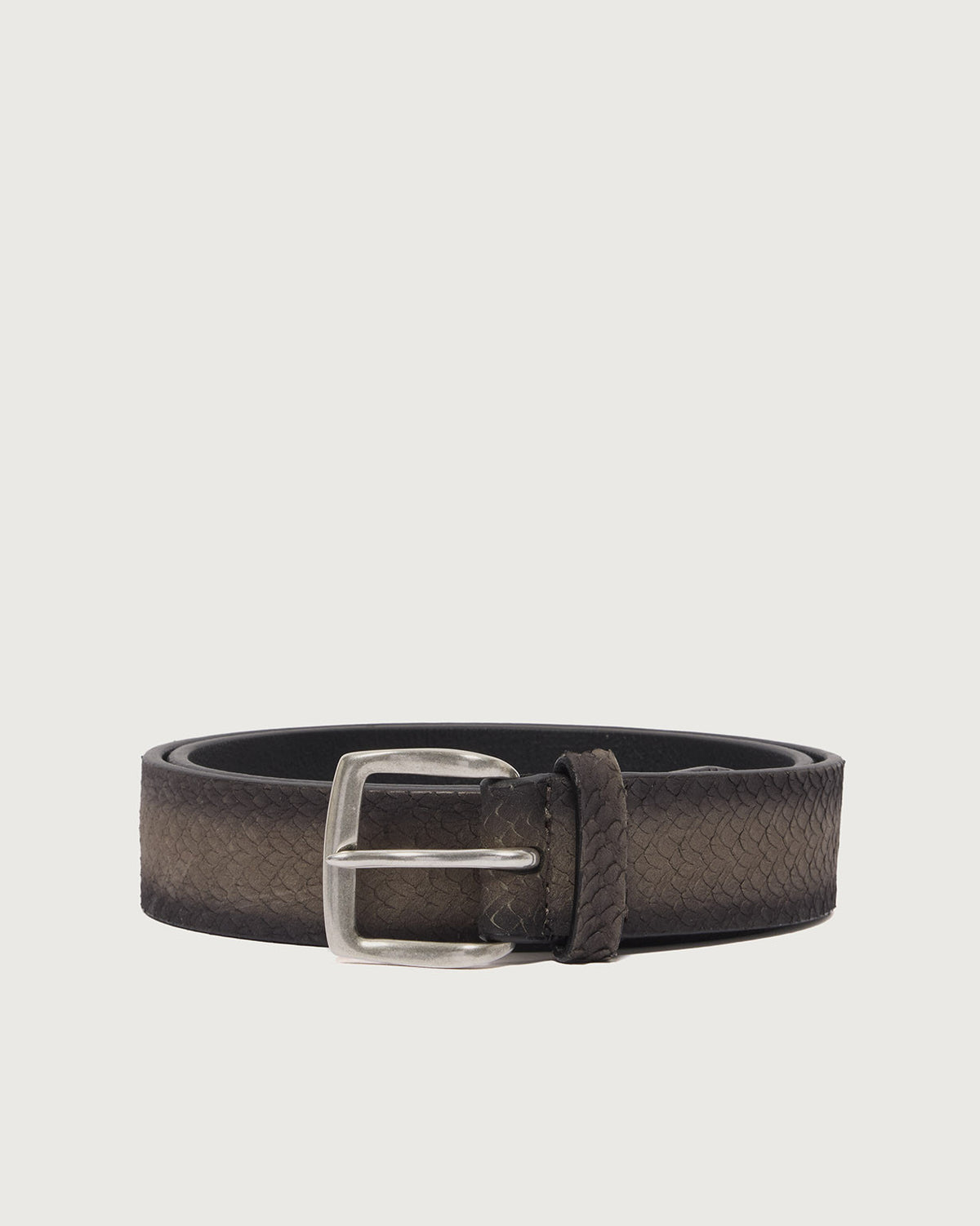 Orciani Cintura Scaled In Pelle Fango