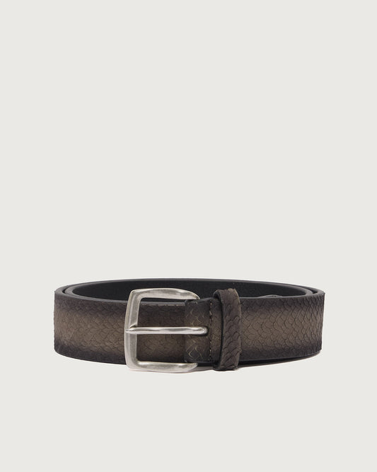 Orciani Cintura Scaled In Pelle Fango