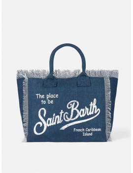 Saint Barth Borsa Tote Vanity Tela Cotone Indigo - VANI001 / 01152F - Semenzato Abbigliamento