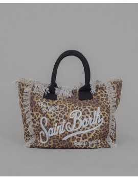 Saint Barth Borsa Vanity Canvas Stampa Leopard - VANI001 01427F - Semenzato Abbiglaimento