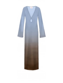 Saint Barth Abito Maxi Georgette Agatha Azzurro Moro - AGH0001 / 03121H - Semenzato Abbigliamento