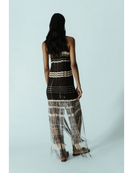 Circus Hotel Abito Halter Con Frange Riga - H5SF25INS04 - Semenzato Abbigliamento