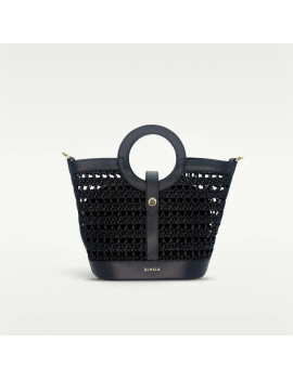 Almala Borsa Loura Pelle Rafia Nero - CH082A0291 - Semenzato Abbigliamento